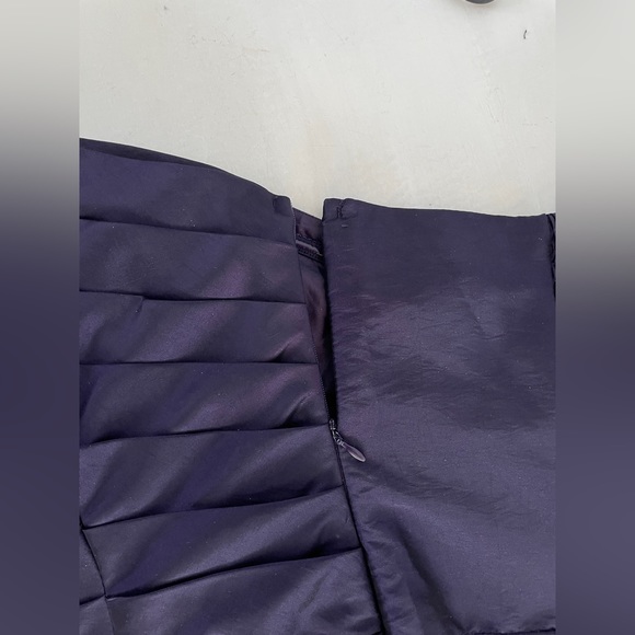Iridescent Deep Purple Strapless Le Chateau Formal Mini Dress with Pockets - Picture 7 of 13